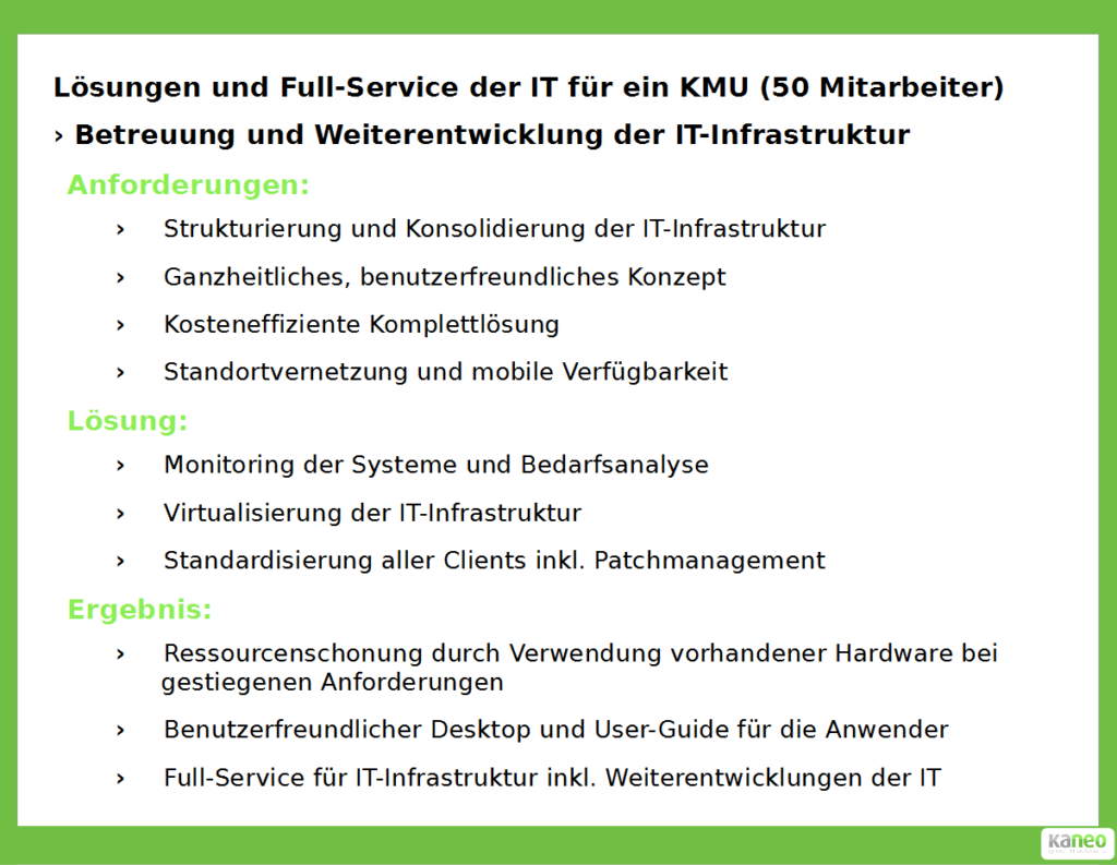 kaneo GmbH - Lösungen und Full-Service der IT für ein KMU