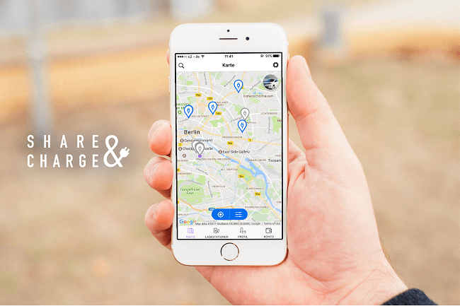 Share&Charge App zur Förderung der Elektromobilität