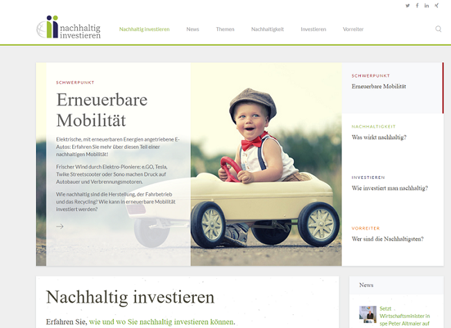 Grüne Geldanlagen und Investments