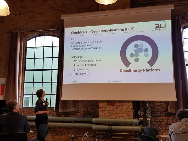 Vorstellung der Open Energy Plattform durch Editha Kötter, Reiner Lemoine Institut 