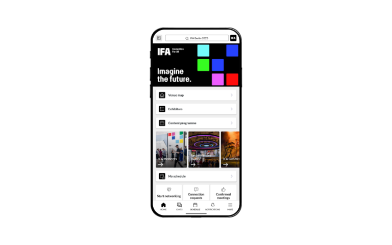 IFA App Mockup mit neutralem Hintergrund auf Smartphone